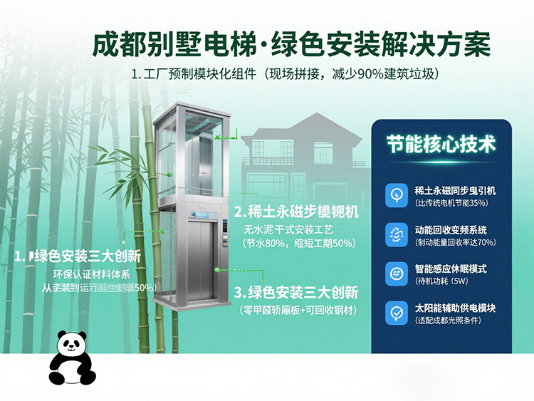成都别墅电梯 成都别墅电梯如何实现“绿色安装”？节能电梯技术解析
